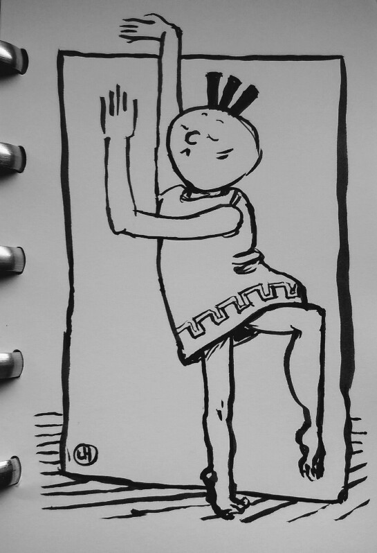 drawing of figure dancing