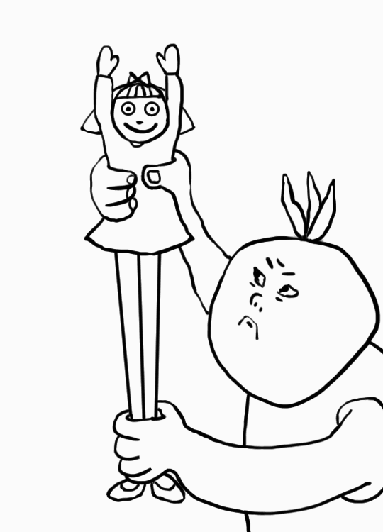 gif of figure pulling legs of doll